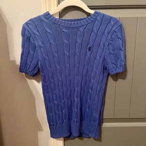 Polo Ralph Lauren Cable-Knit Pima Cotton Short-Sleeve Sweater. EUC.